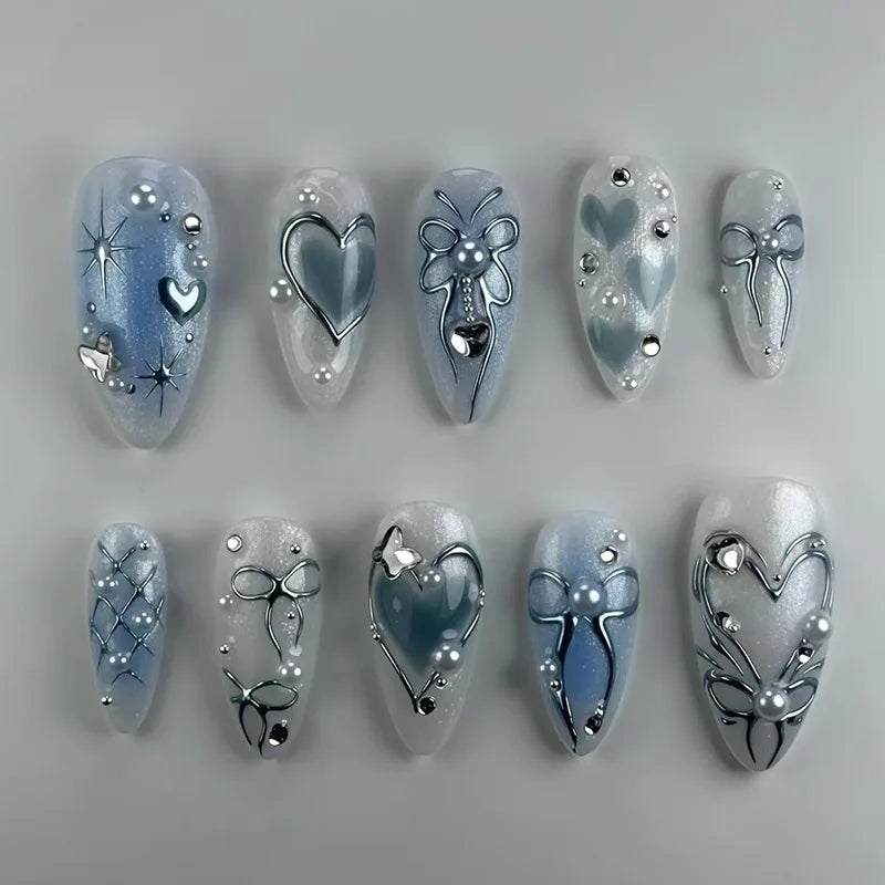 Faux ongles press-on 3D design – Capsules ongulaires effet relief, plusieurs styles