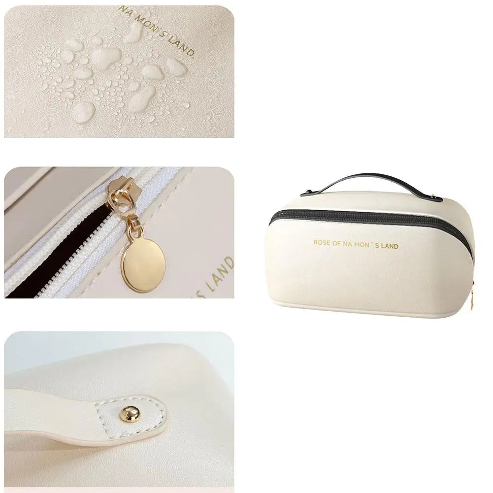 Trousse de maquillage rigide élégante – Organisateur beauté premium avec compartiments & poignée