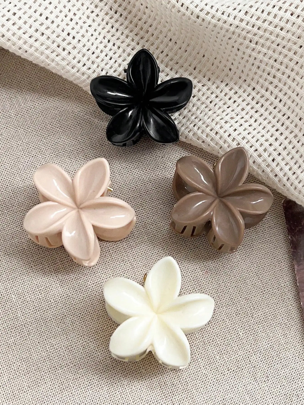 Lot de 4 pinces crabes fleurs multicolores – Accessoires cheveux antidérapants femme & fille