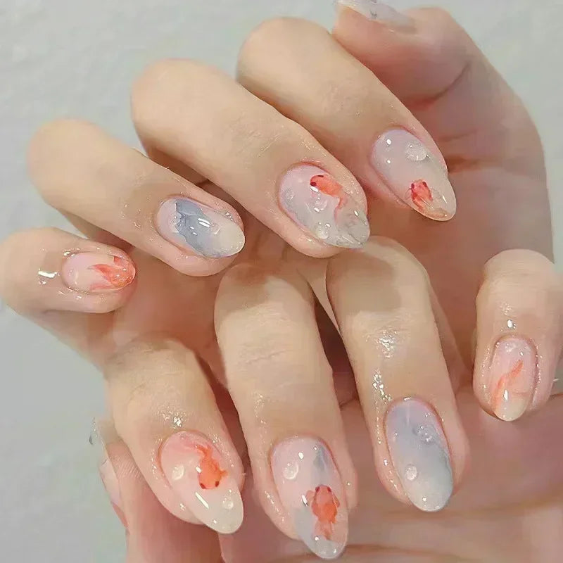 24 Faux ongles press-on design – Capsules ongulaires élégantes, plusieurs formes et styles