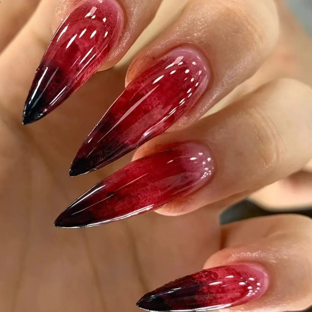 Faux ongles press-on noirs design artistique – Motifs graphiques, effet 3D, style audacieux