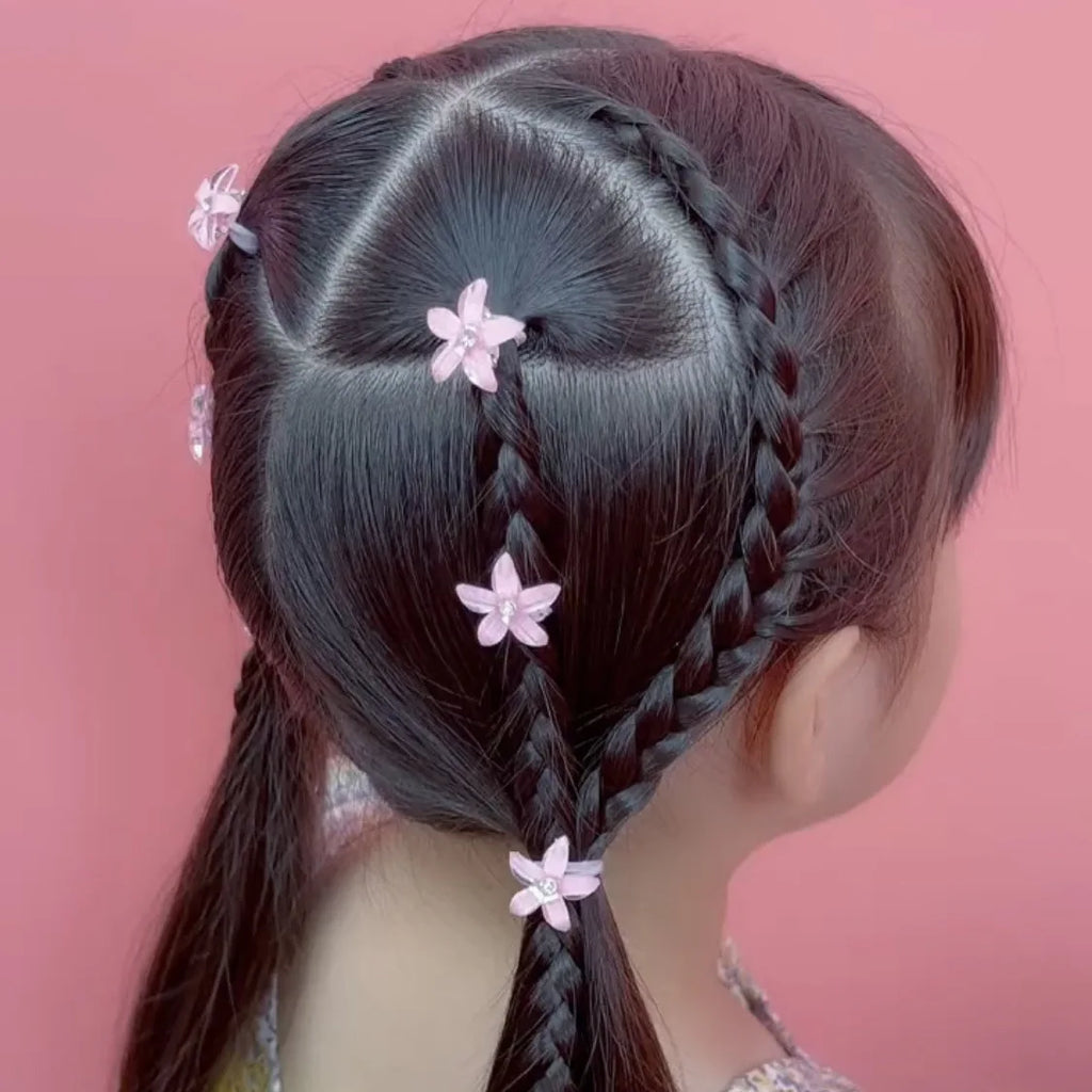 Lot de 10 mini pinces cheveux fleurs – Barrettes décoratives pour fille