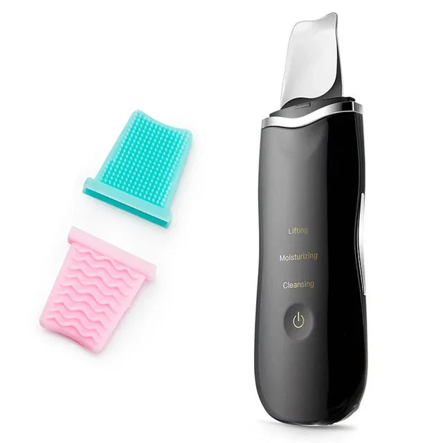 Skin scrubber ultrasonique visage – Nettoyeur de pores & points noirs professionnel