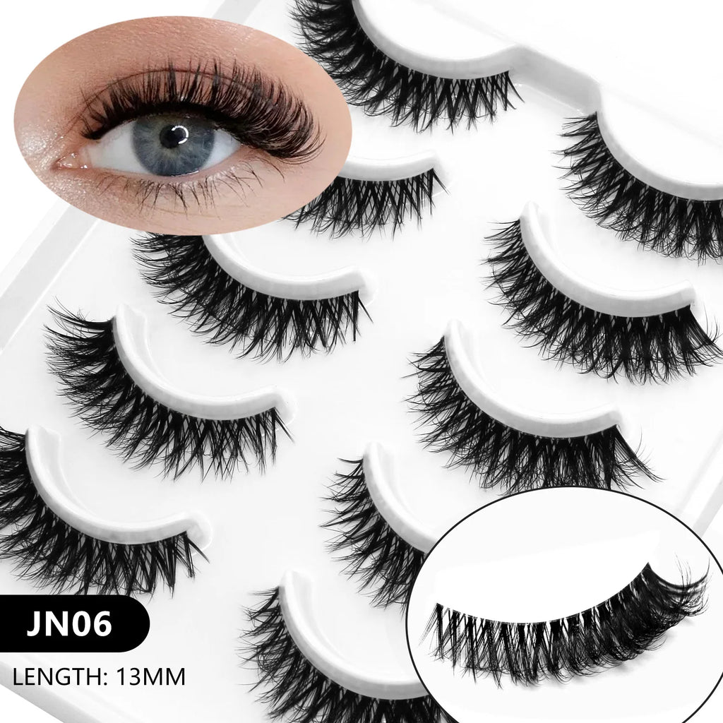 Faux cils 3D effet volume – Bande transparente, style œil de chat, regard intense