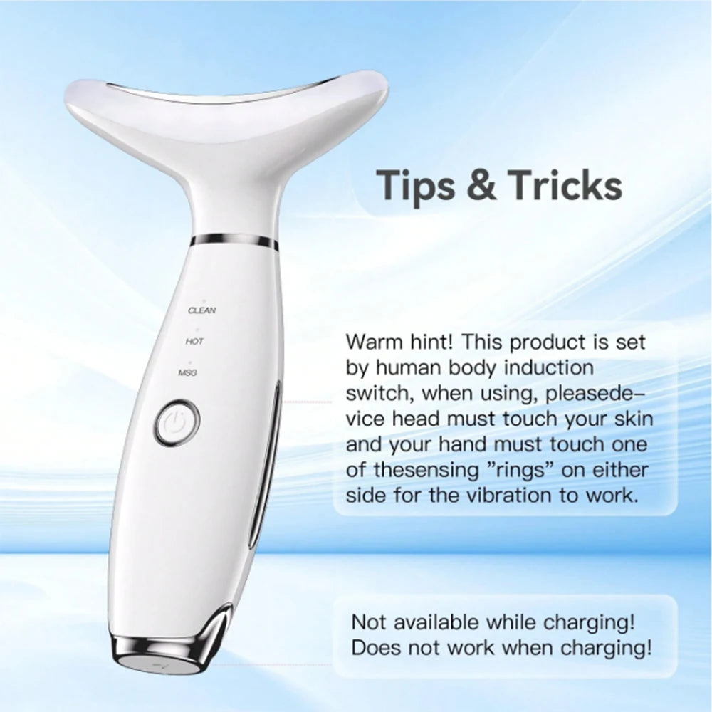 Appareil massage visage & cou LED – Lifting, anti-âge et raffermissement