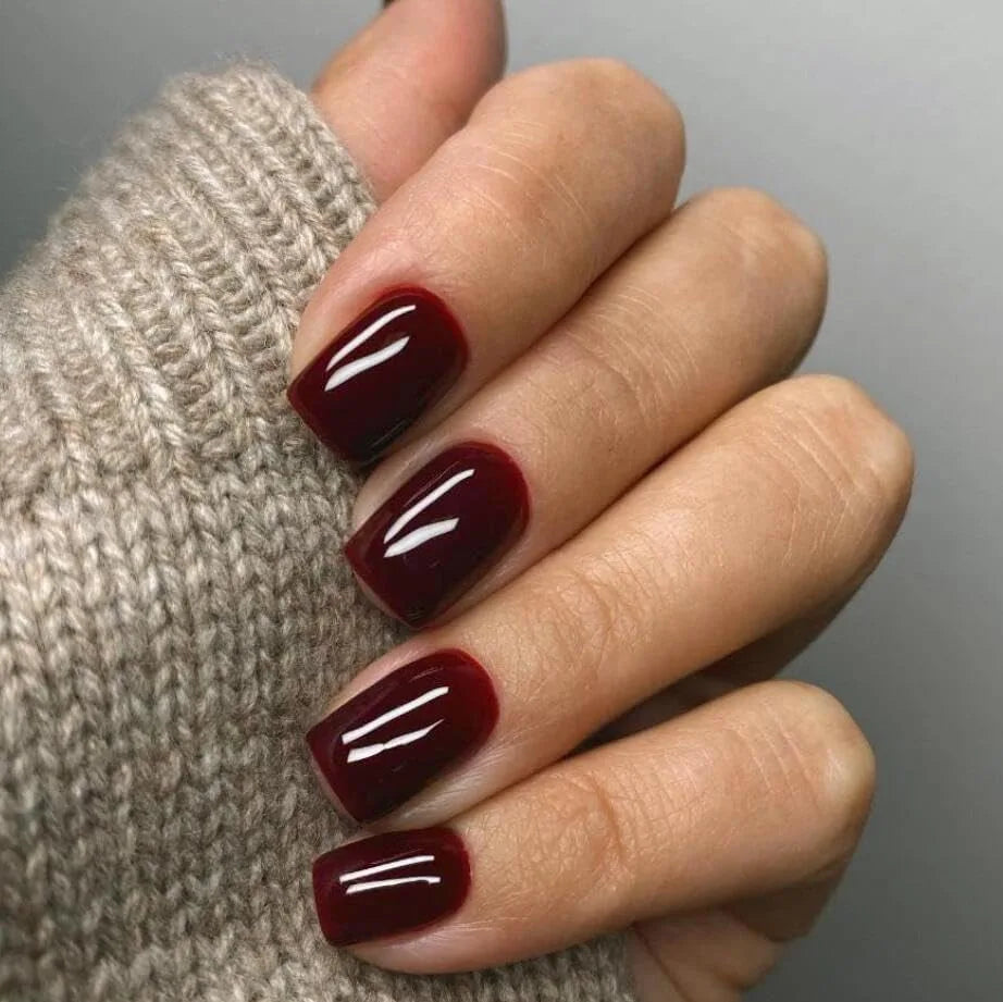 Faux ongles press-on courts carrés – Couleurs unies – 24 pièces