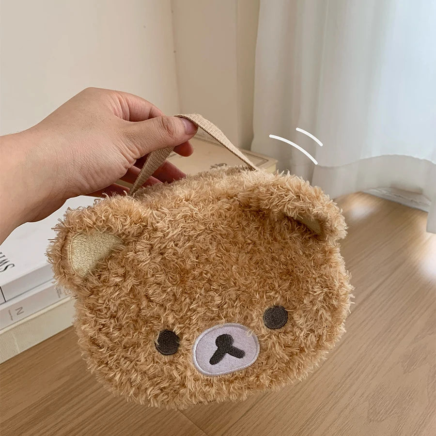 Trousse maquillage peluche ourson – Pochette cosmétique kawaii douce & compacte