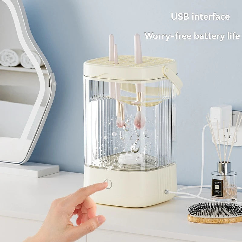 Nettoyeur électrique de pinceaux maquillage USB – Rechargeable – Nettoyage automatique & séchage rapide