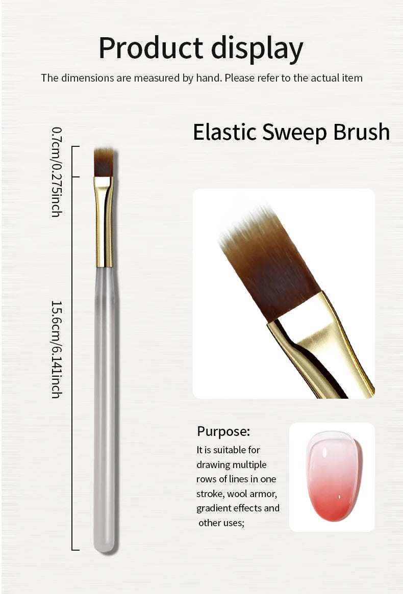 Pinceau Nail Art dégradé – Elastic Sweep Brush pour effets lissés