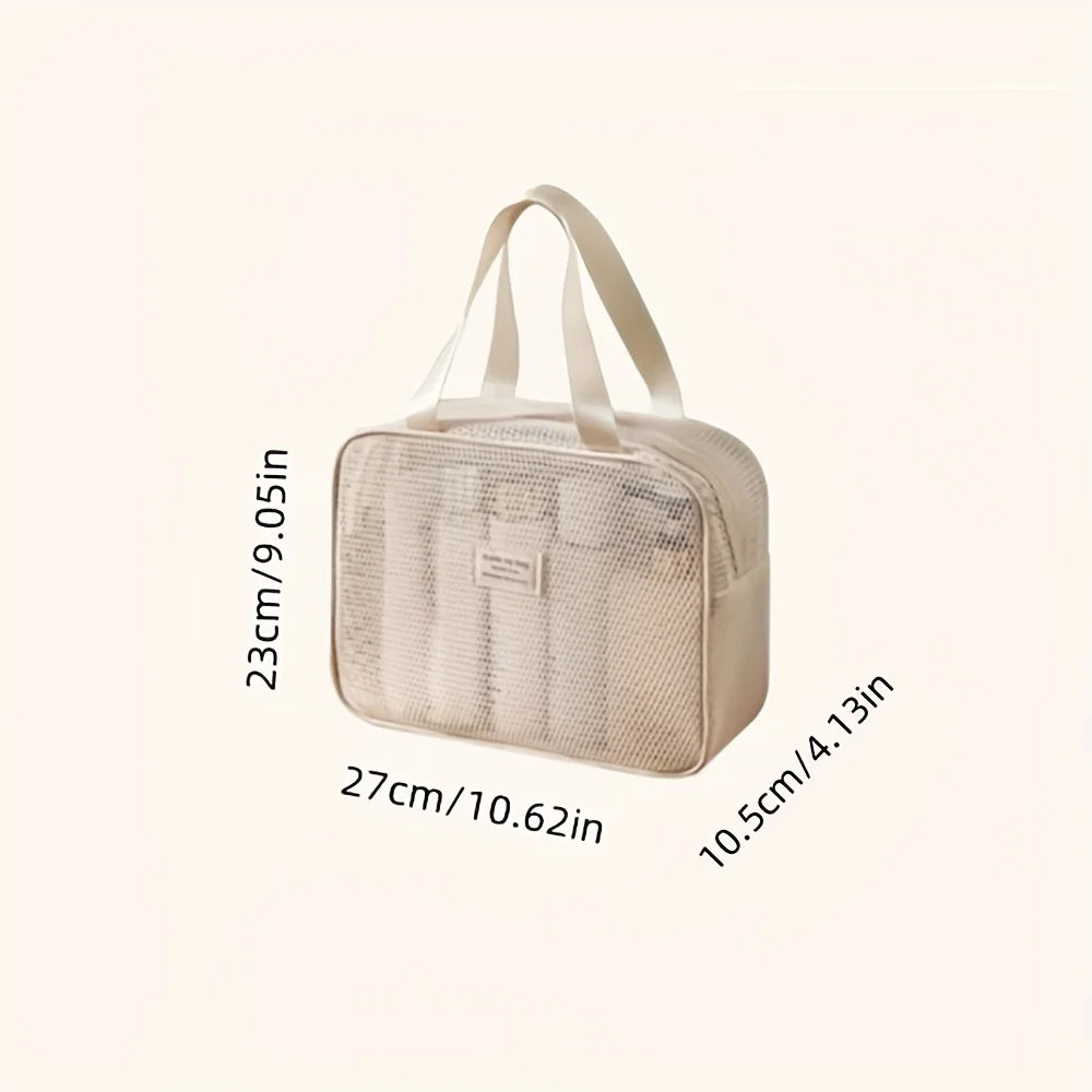 Trousse de maquillage en maille transparente – Organisateur beauté & voyage avec fermeture zippée