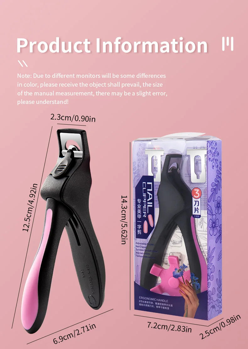 Coupe-ongles en U pour faux ongles – Coupe précise et réglable pour manucure