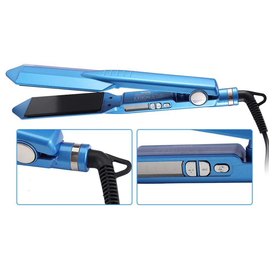 Lisseur cheveux professionnel plaques larges en titane – Chauffe rapide 230°