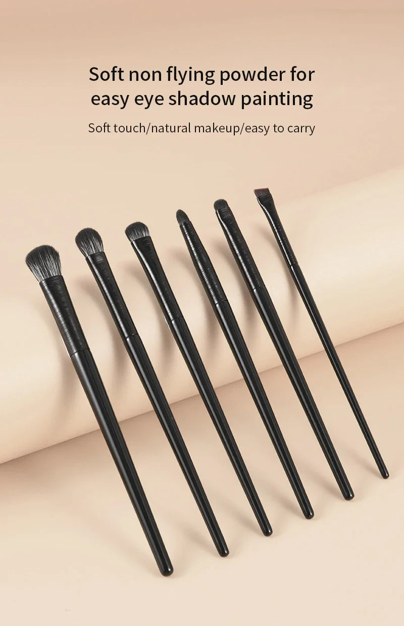 Set de pinceaux yeux professionnel – 6 pinceaux précision pour ombres, eyeliner & sourcils