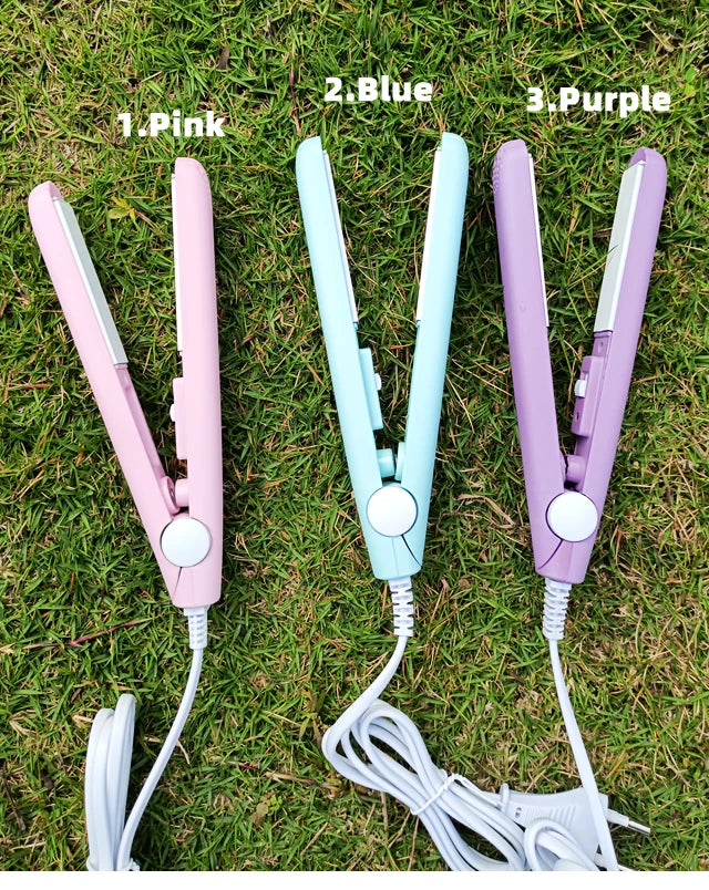 Mini fer à lisser & boucler 2-en-1 – Lisseur céramique compact, fer à friser portable