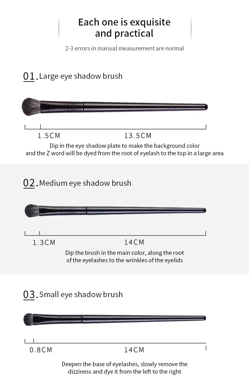 Set de pinceaux yeux professionnel – 6 pinceaux précision pour ombres, eyeliner & sourcils