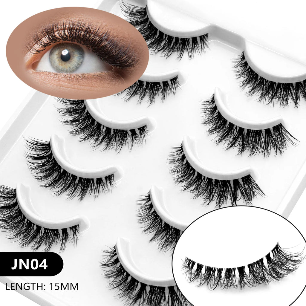Faux cils 3D effet volume – Bande transparente, style œil de chat, regard intense
