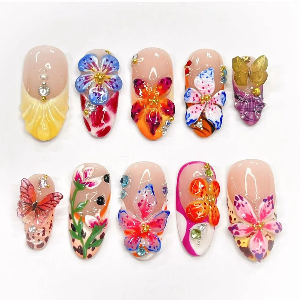 24 Faux ongles press-on design – Capsules ongulaires élégantes, plusieurs formes et styles