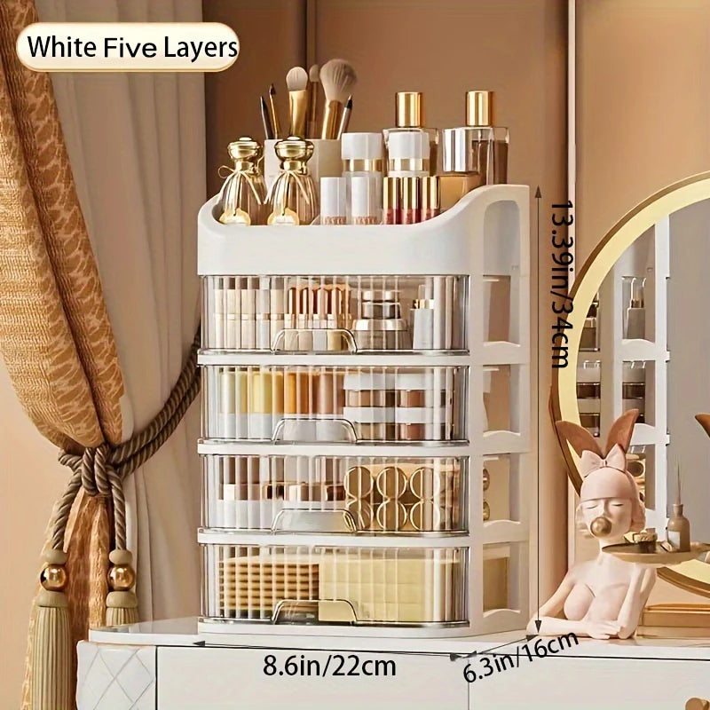 Boîte de rangement maquillage grande capacité – Organisateur cosmétique multicouche transparent