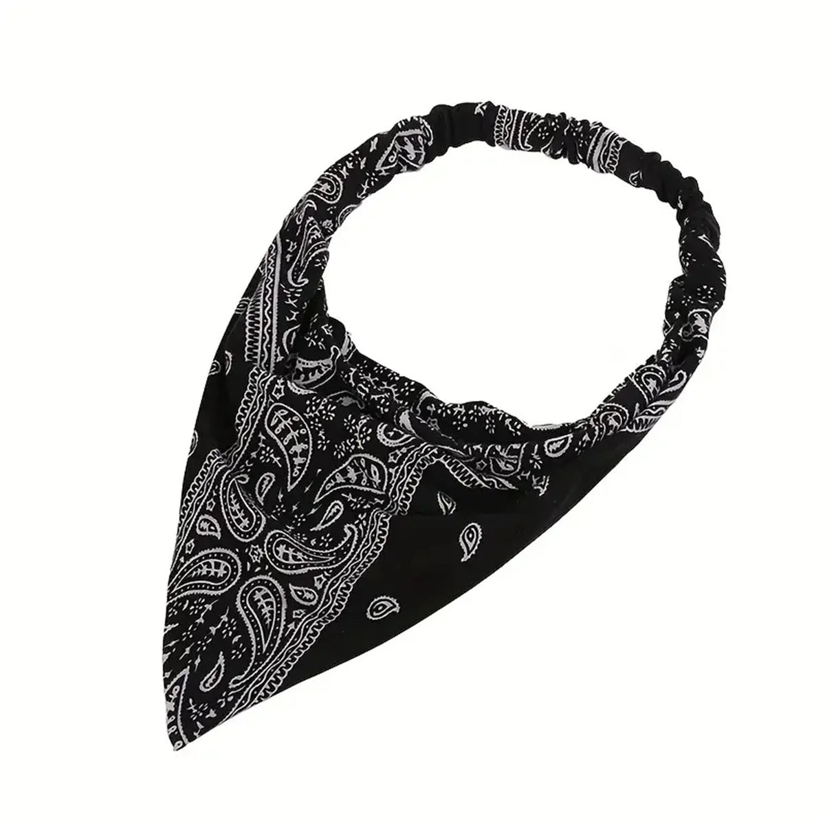 Bandeau triangle rétro style bandana – Headband tissu respirant femme