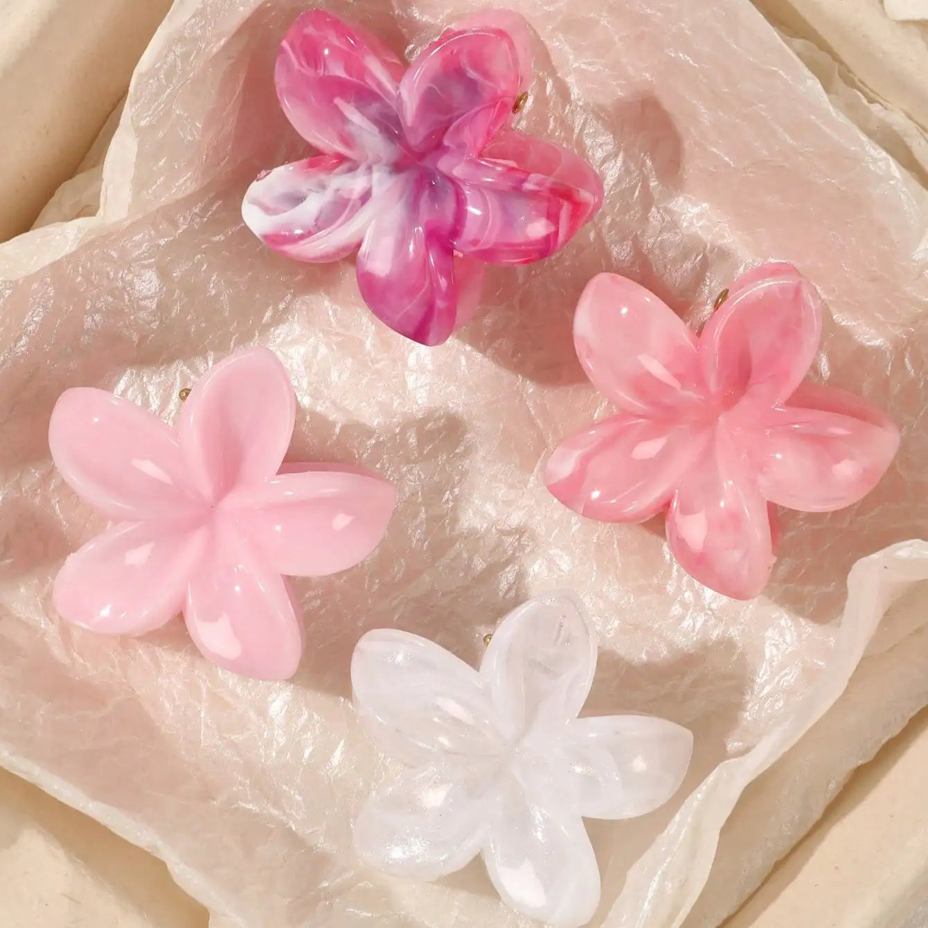 Lot de 4 pinces crabes fleurs multicolores – Accessoires cheveux antidérapants femme & fille
