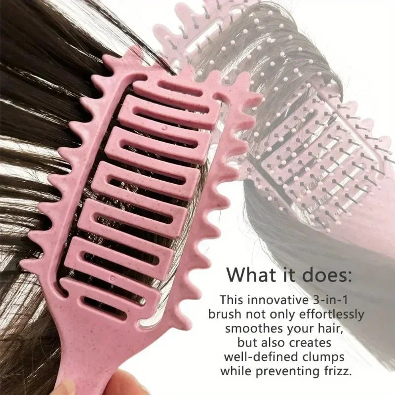 Brosse définissante cheveux bouclés – Brosse ajourée démêlante pour boucles et cheveux ondulés