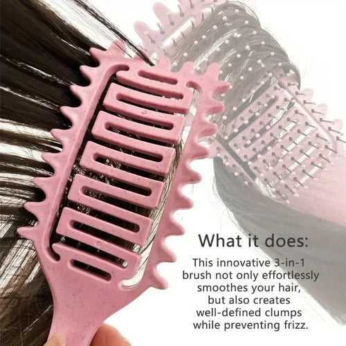 Brosse définissante cheveux bouclés – Brosse ajourée démêlante pour boucles et cheveux ondulés