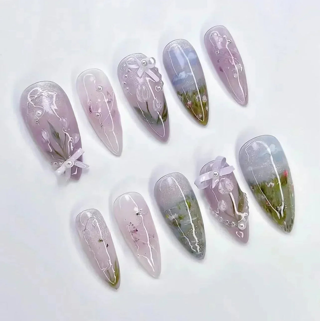 24 Faux ongles press-on design – Capsules ongulaires élégantes, plusieurs formes et styles