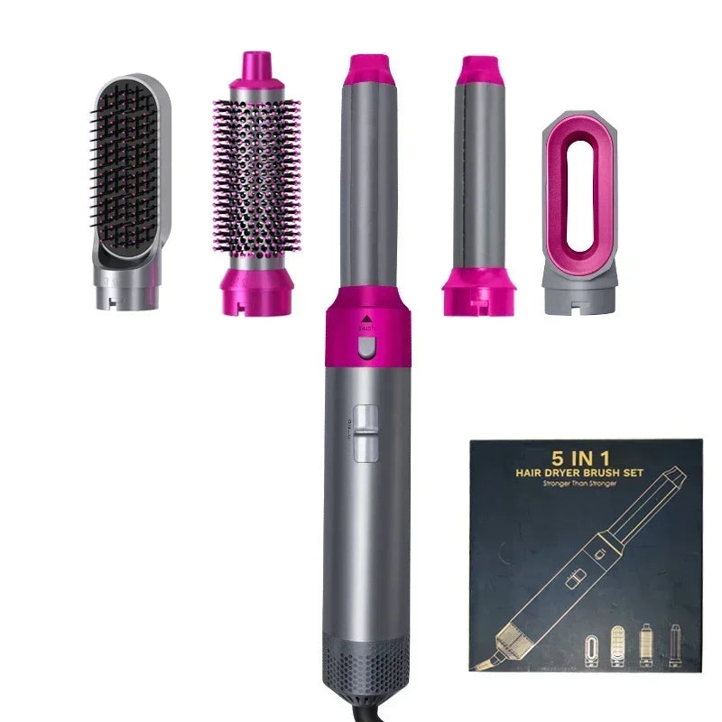 Brosse soufflante 5-en-1 professionnelle – Séchage, lissage & boucles