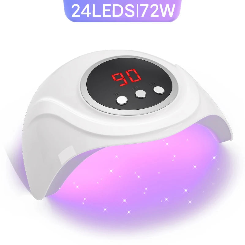 Lampe UV LED 72W pour ongles – Séchage gel professionnel 24 LEDs