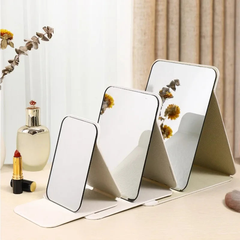 Miroir de maquillage pliable portable – Miroir de table compact sans éclairage