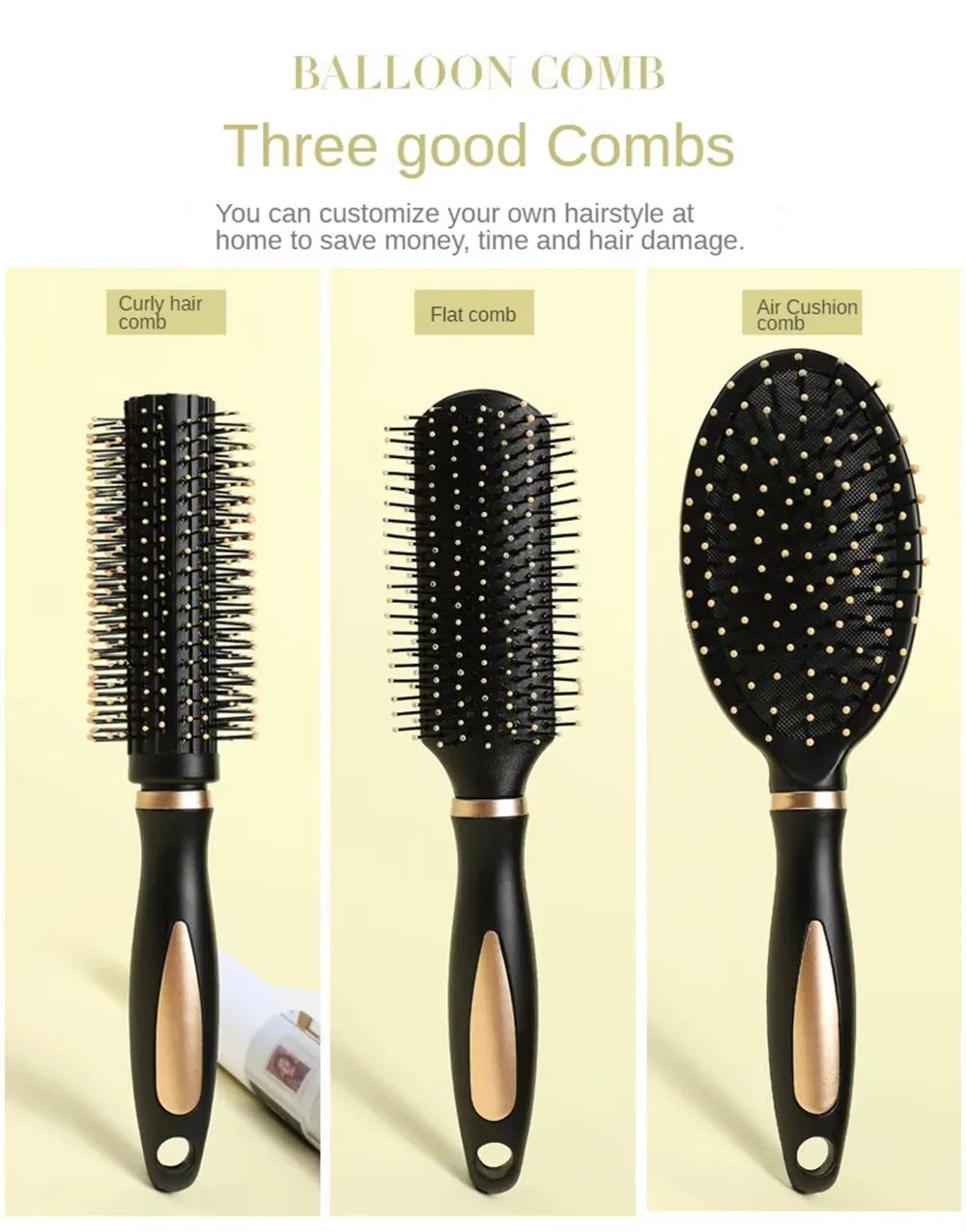 Brosse paddle lissante professionnelle – Brosse cheveux démêlante large tous types de cheveux