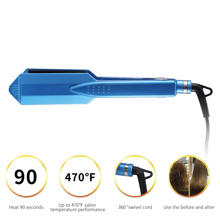 Lisseur cheveux professionnel plaques larges en titane – Chauffe rapide 230°