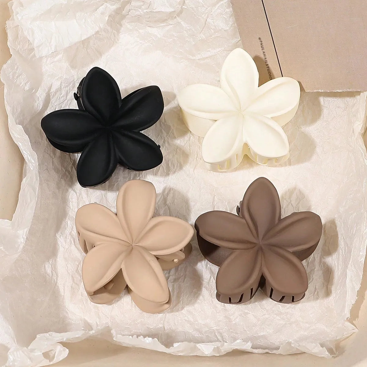 Lot de 4 pinces crabes fleurs multicolores – Accessoires cheveux antidérapants femme & fille