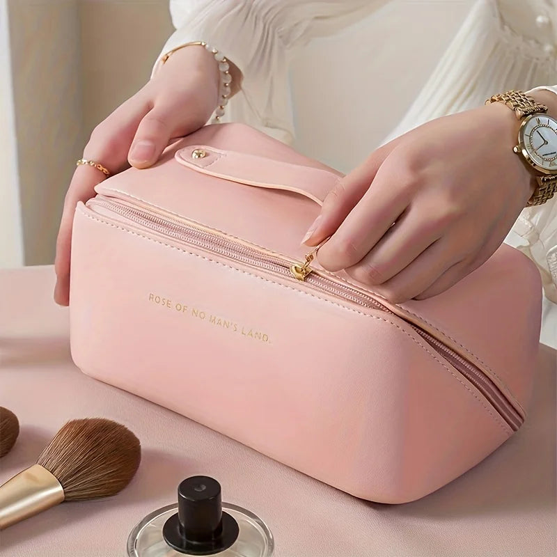 Trousse de maquillage organiseur femme – Pochette cosmétique élégante grande capacité, rangement compartimenté