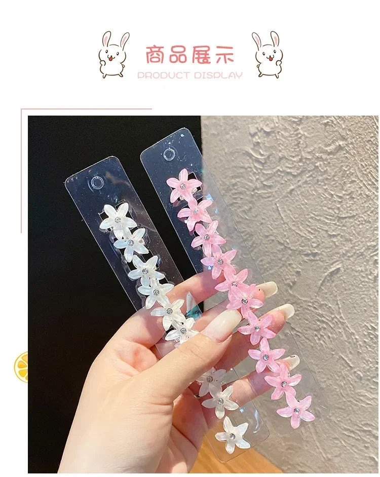 Lot de 10 mini pinces cheveux fleurs – Barrettes décoratives pour fille