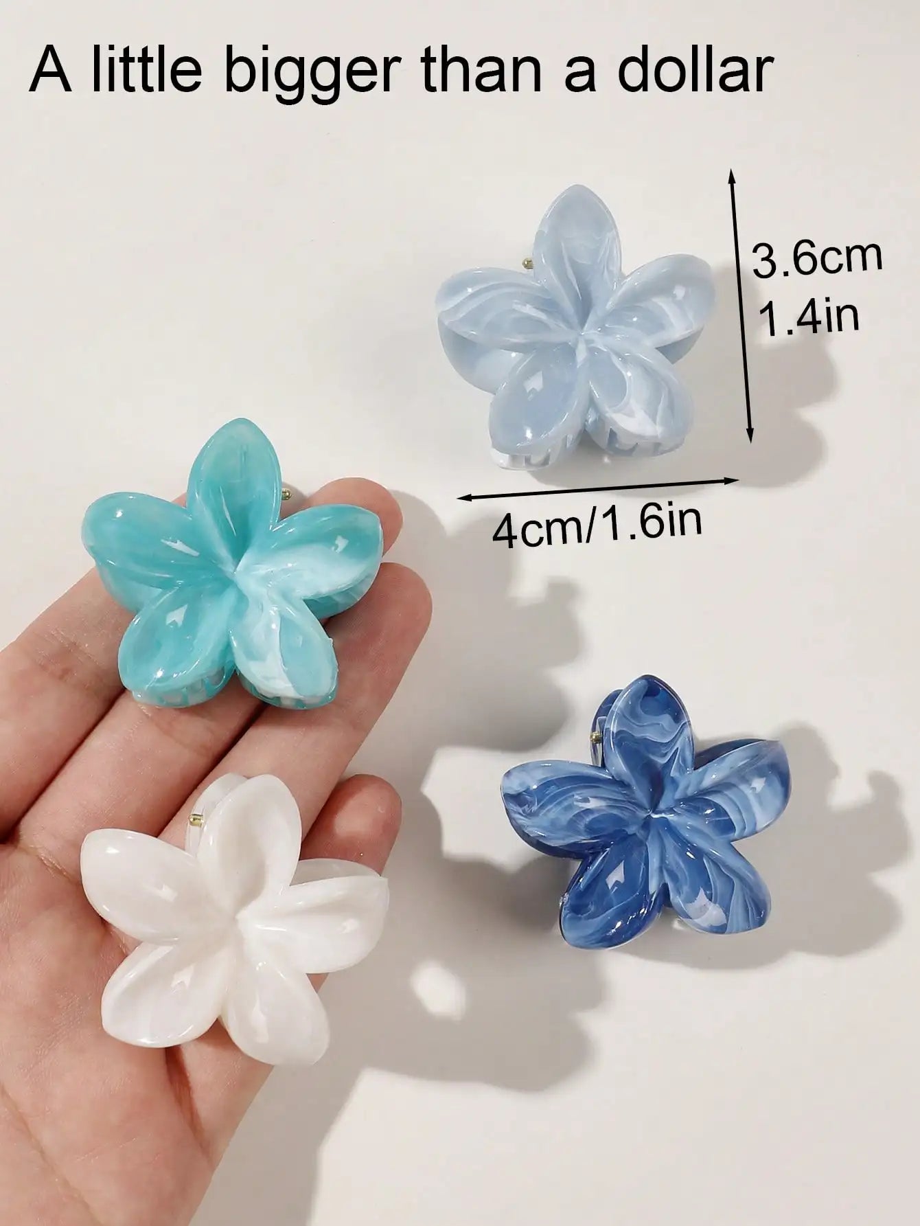 Lot de 4 pinces crabes fleurs multicolores – Accessoires cheveux antidérapants femme & fille
