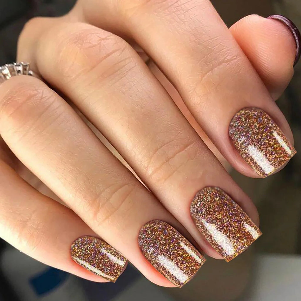 Faux ongles press-on courts carrés – Couleurs unies – 24 pièces