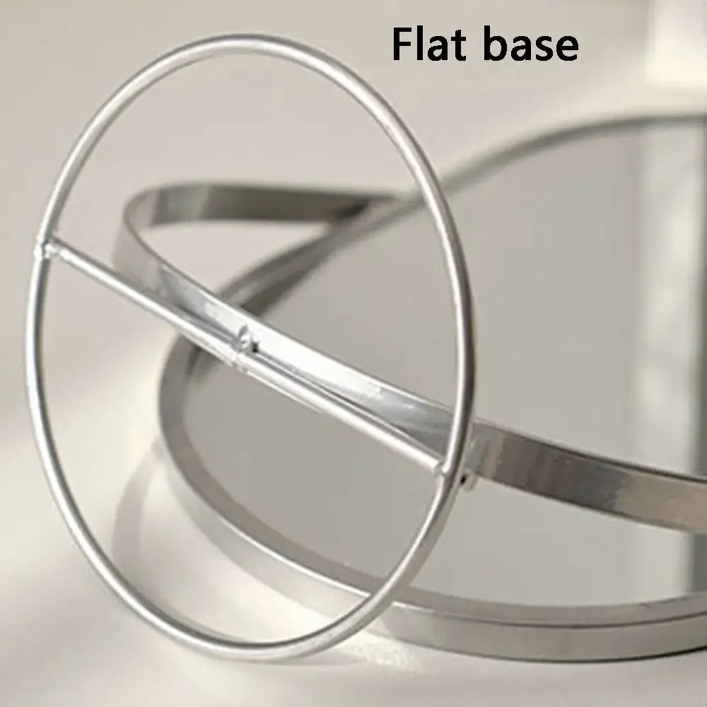 Miroir de maquillage ovale rotatif 360° – Miroir de table design en métal