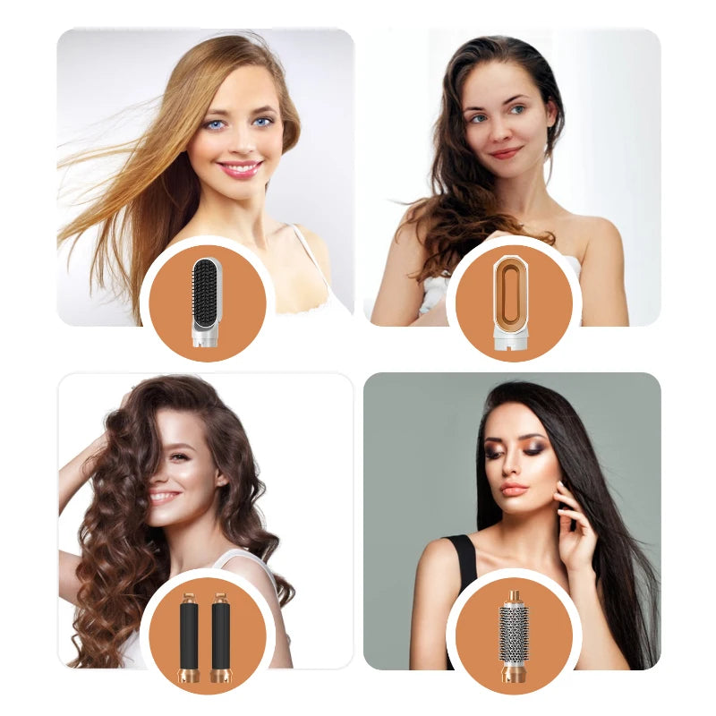 Brosse soufflante 5-en-1 professionnelle – Séchage, lissage & boucles