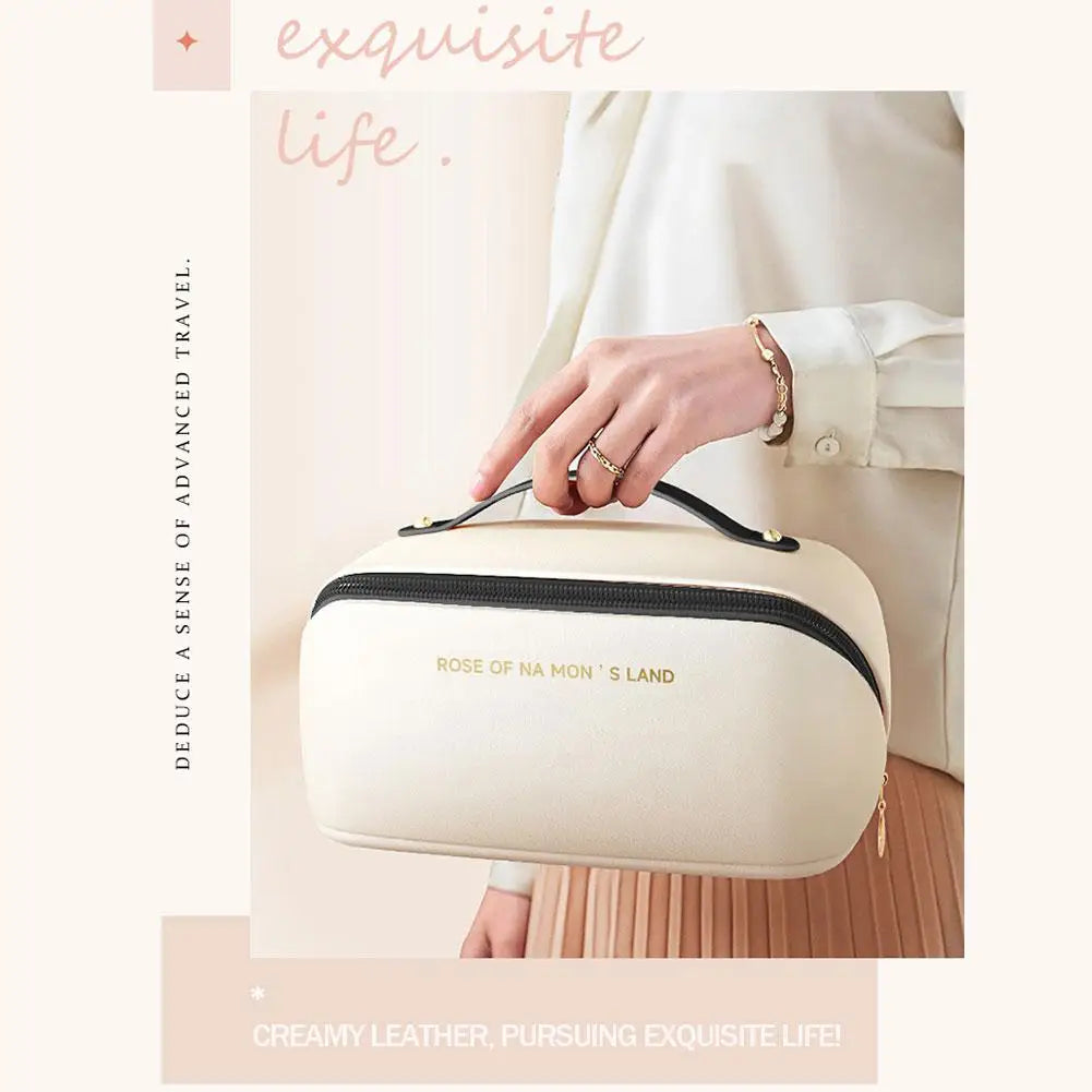 Trousse de maquillage rigide élégante – Organisateur beauté premium avec compartiments & poignée