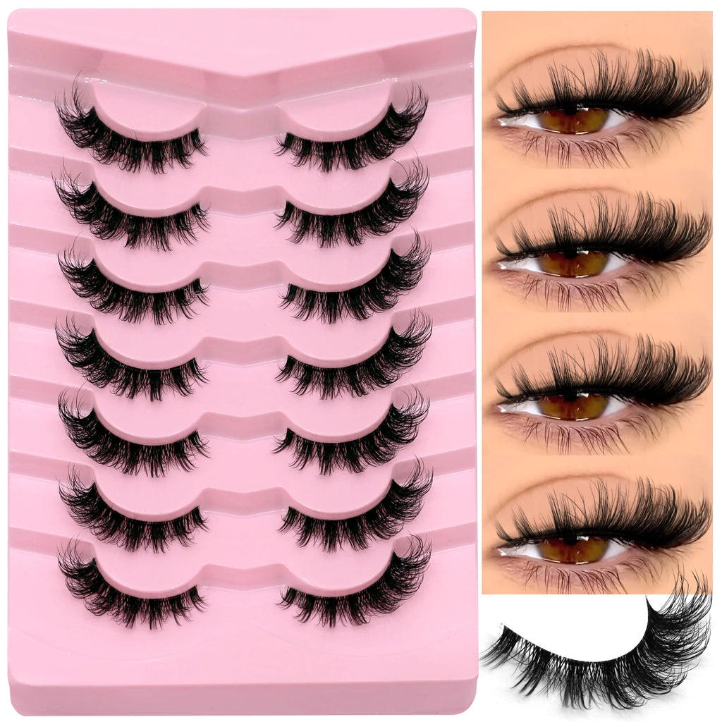 Faux cils 3D effet volume – Bande transparente, style œil de chat, regard intense