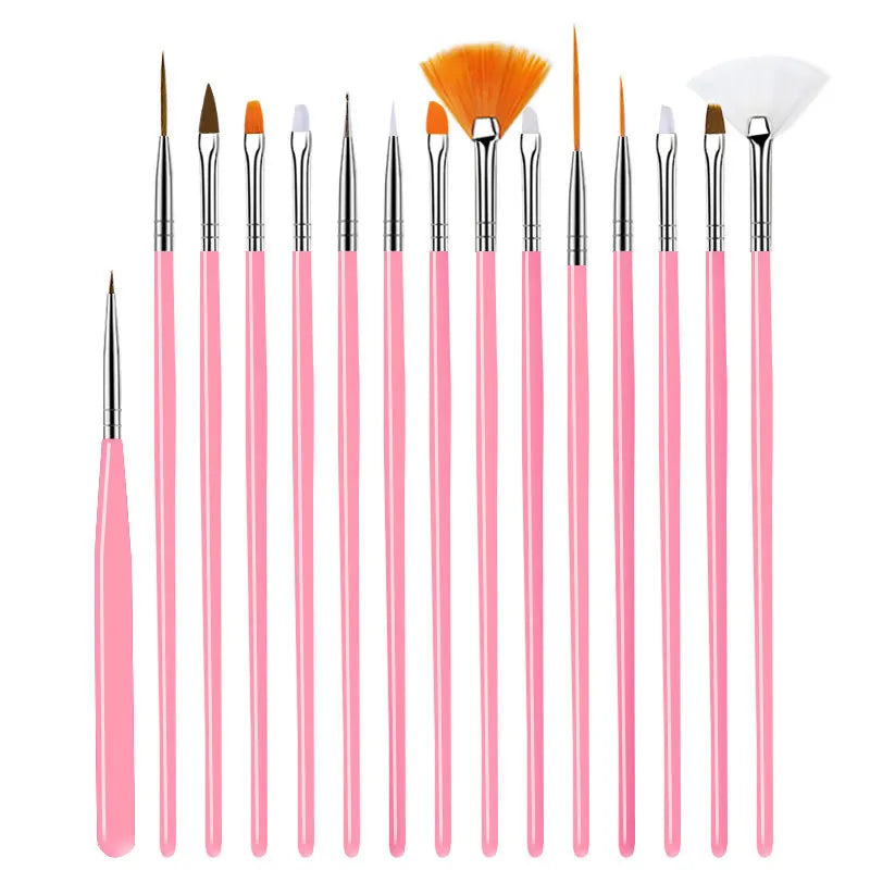 Set de pinceaux Nail Art professionnels – Dessin, liner, fan, dotting