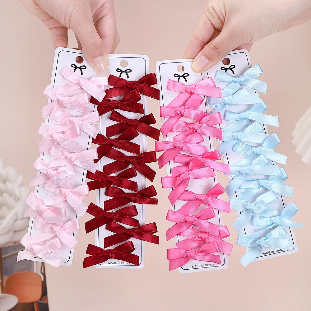 Lot de 10 mini pinces nœuds– Barrettes cheveux fille style ballet