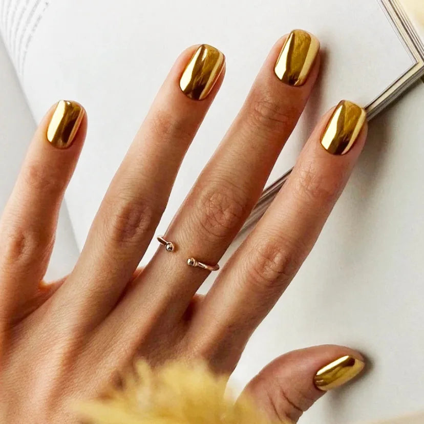 Faux ongles press-on courts carrés – Couleurs unies – 24 pièces