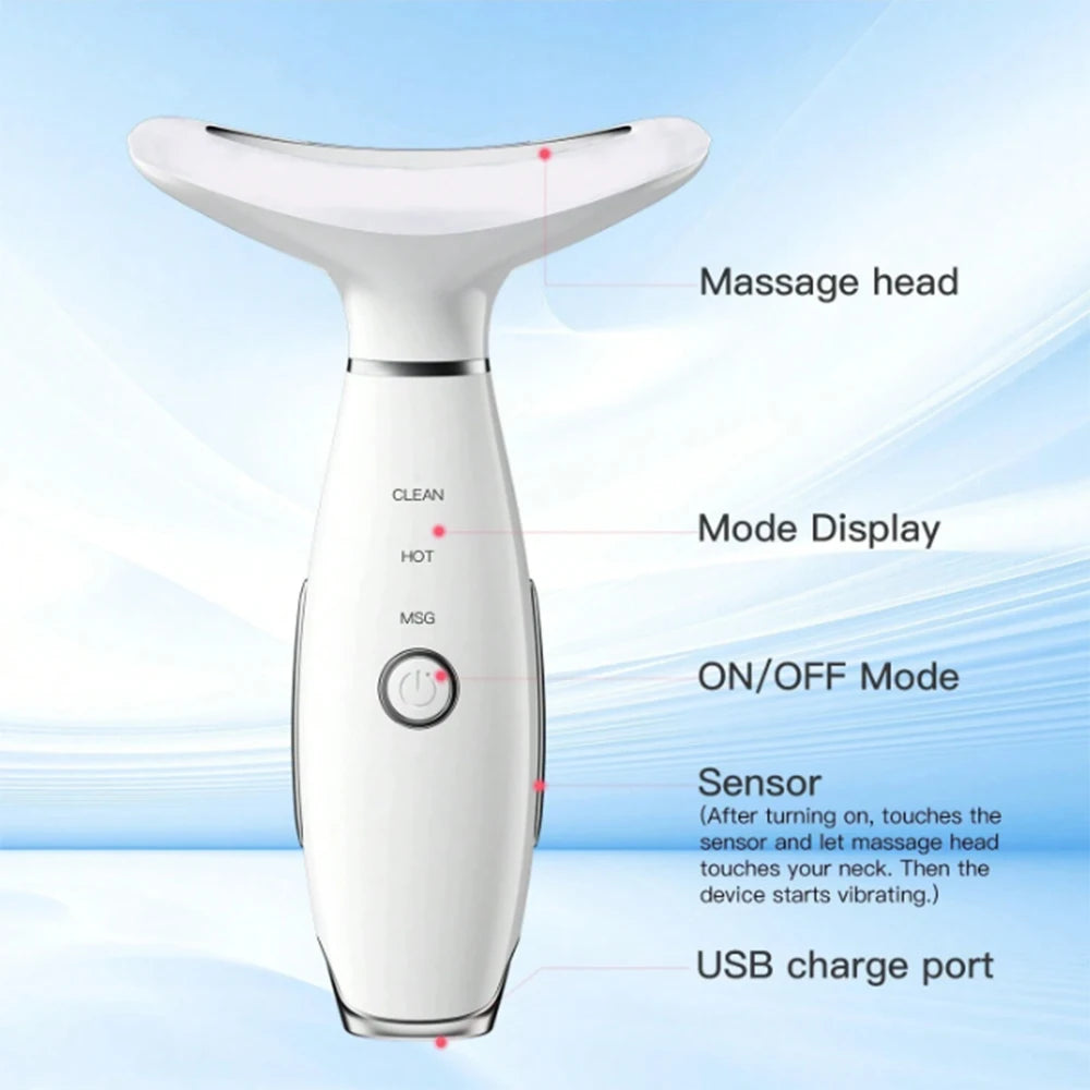 Appareil massage visage & cou LED – Lifting, anti-âge et raffermissement