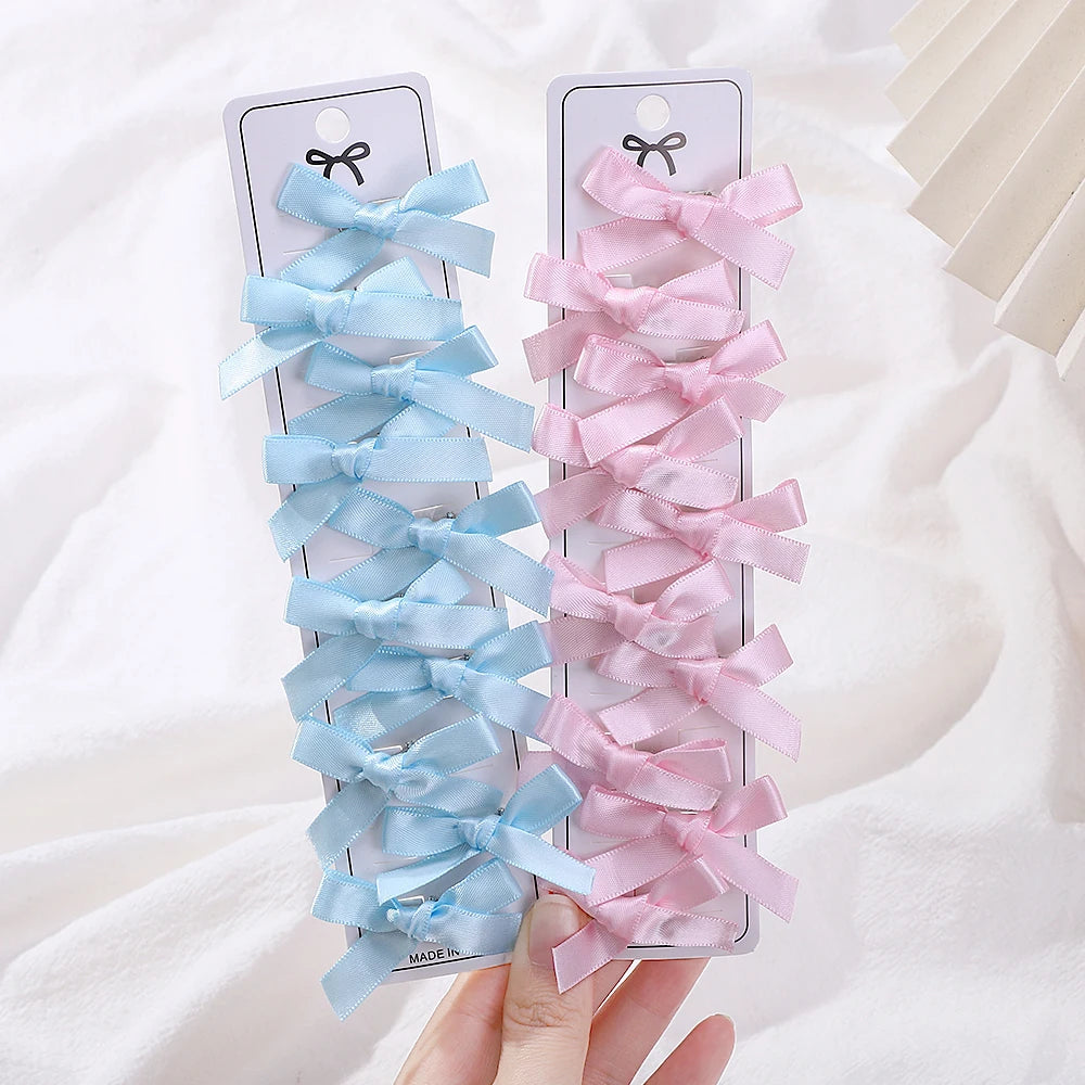 Lot de 10 mini pinces nœuds– Barrettes cheveux fille style ballet