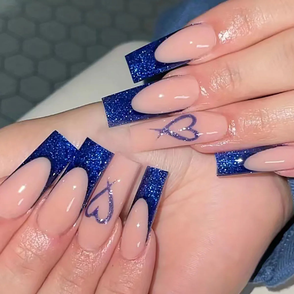 Faux ongles press-on design fantaisie – Effet French, motifs 3D, plusieurs styles