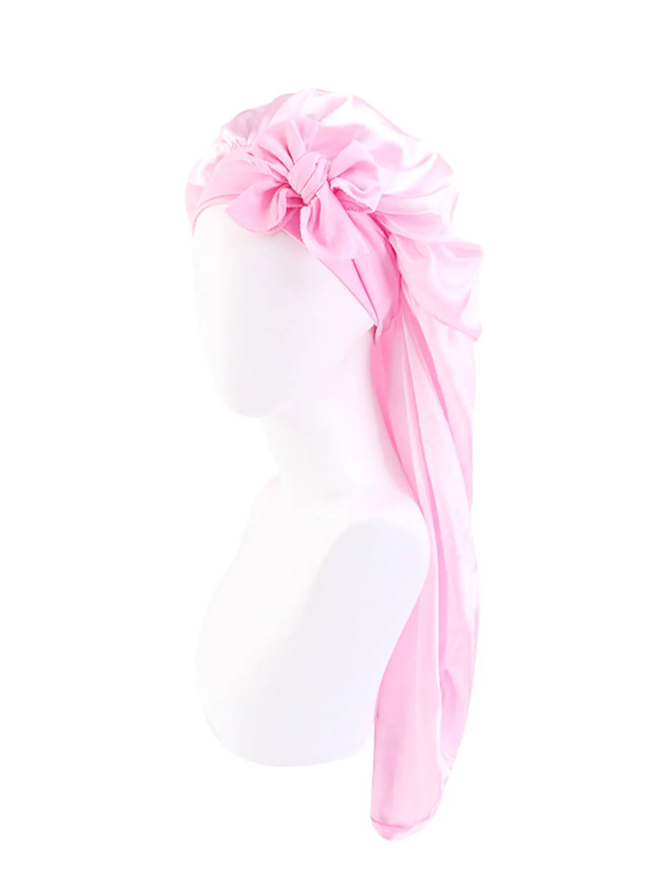 Bonnet satin long en soie – Protection cheveux bouclés, crépus & naturels (XL)