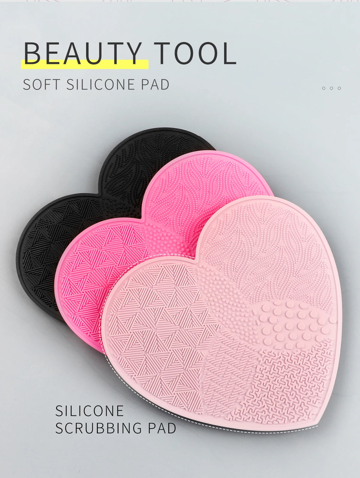 Tapis nettoyeur pinceaux maquillage en silicone – Pad de nettoyage avec ventouse – Nettoyage manuel précis