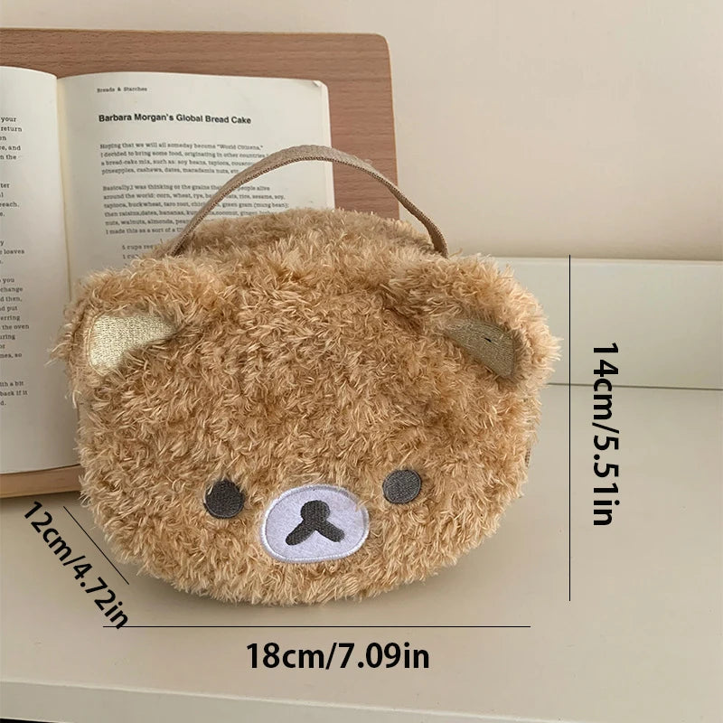 Trousse maquillage peluche ourson – Pochette cosmétique kawaii douce & compacte